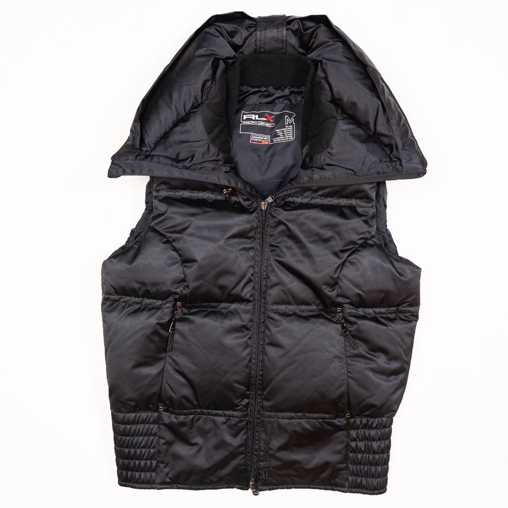Ralph Lauren RLX Black Puffy Snow Vest High Collar Women's Size M